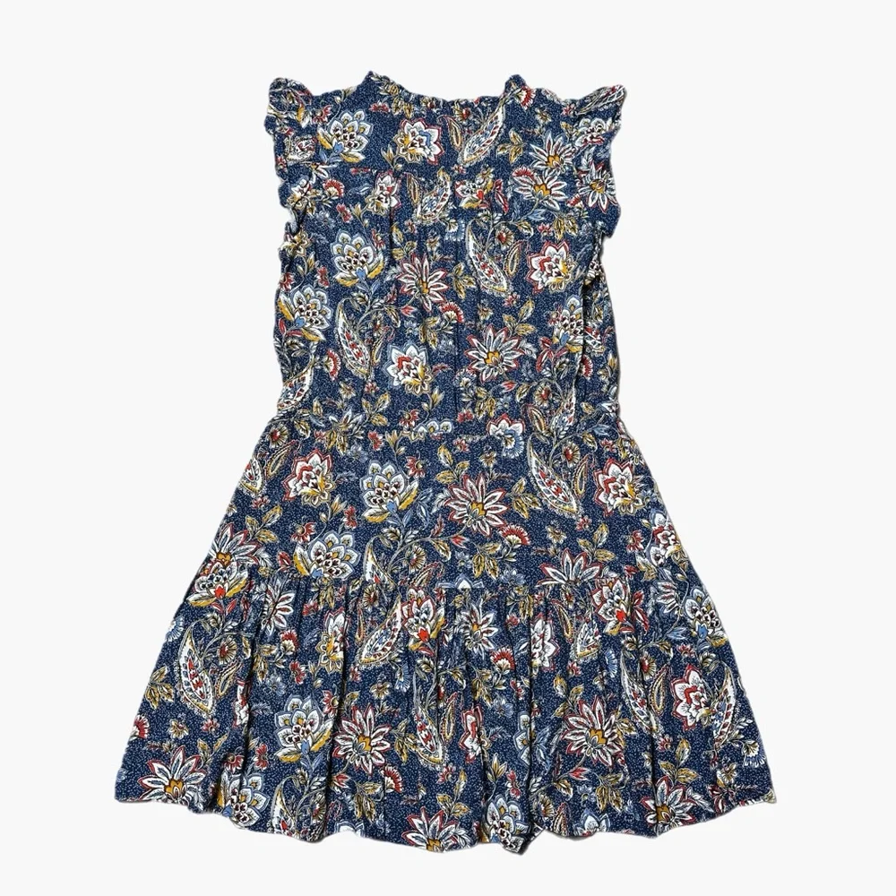 Velvet by Graham & Spencer Paloma Tie Waist in Navy Floral Mini Dress Size M - Picture 3 of 8